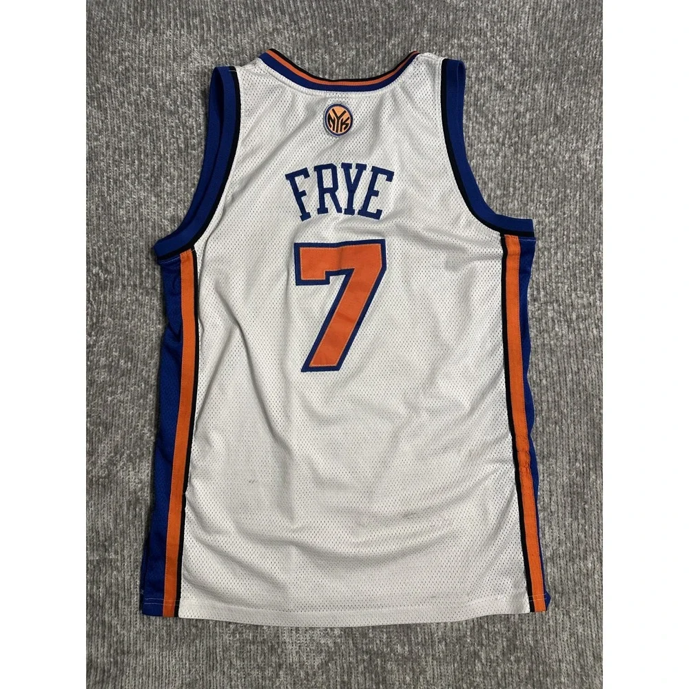 Adidas New York Knicks Channing Frye Jersey 44 Rare White Authentic Y2K Vintage